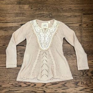 Anthropologie Sweater with Lace Detail
